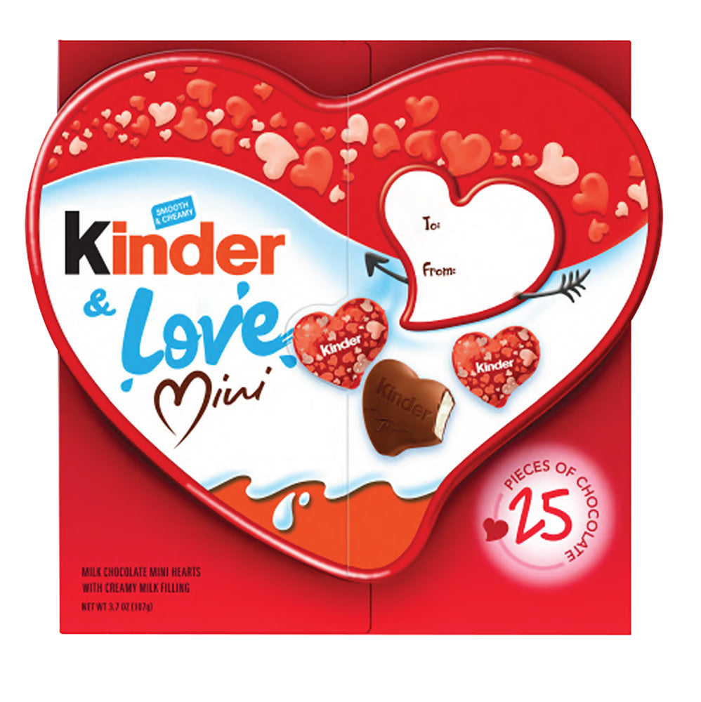 Wholesale Kinder & Love Mini Milk Chocolate Hearts With Creamy Milk Filling 3.7 Oz-12ct Case Bulk