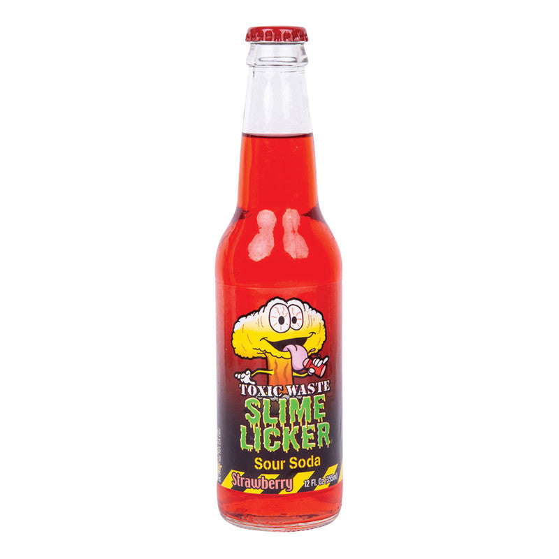 Wholesale Toxic Waste Sour Strawberry Slime Licker Soda 12 Oz Bottle- Bulk