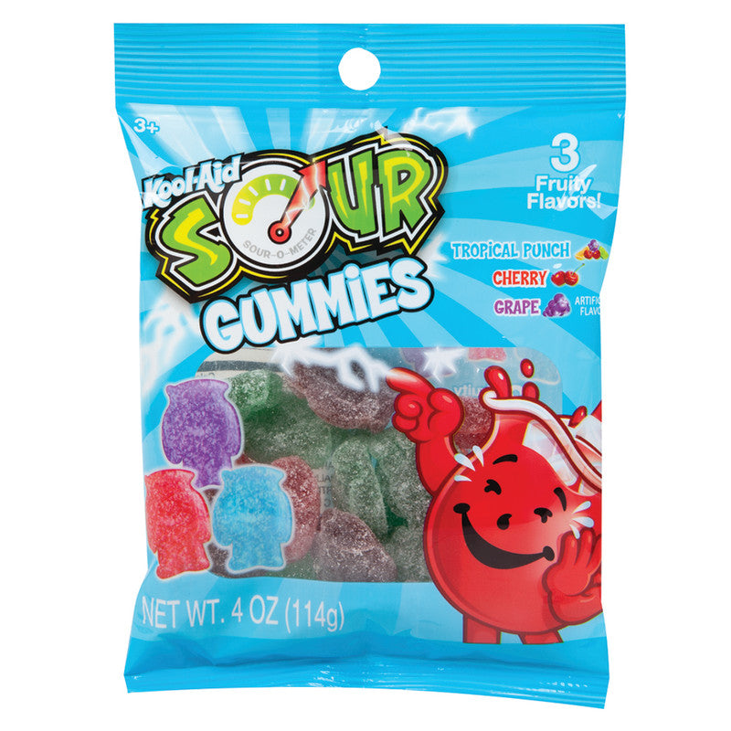 Wholesale Kool-Aid Sour Gummies 4 Oz Peg Bag Bulk