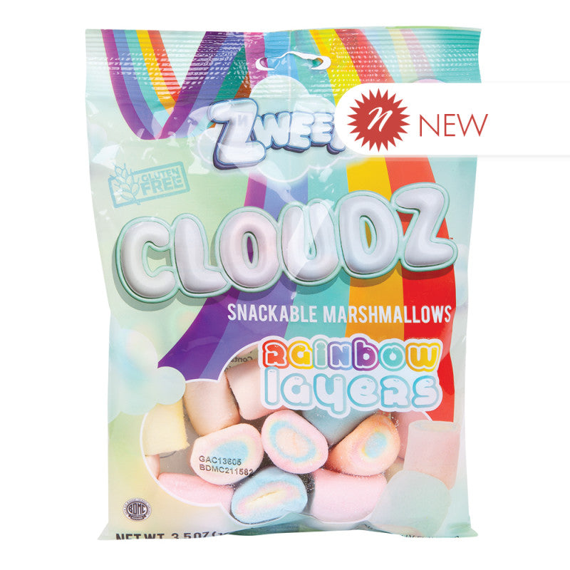 Wholesale Zweet Cloudz Marshmallow Rainbow Layers 3.5 Oz Peg Bag-24ct case Bulk