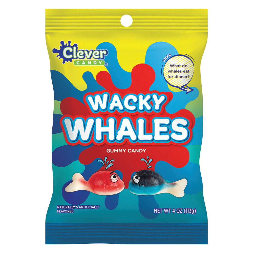 Wholesale Clever Candy Wacky Whales 4 Oz Peg Bag Bulk