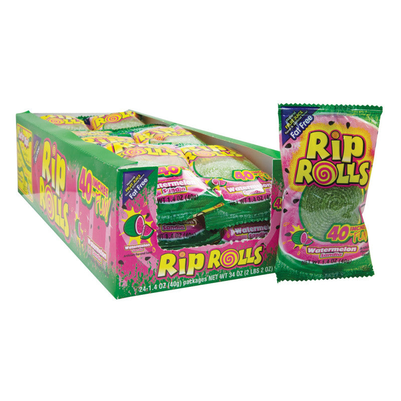 Wholesale Rip Rolls Sour Watermelon 1.4 Oz- Bulk