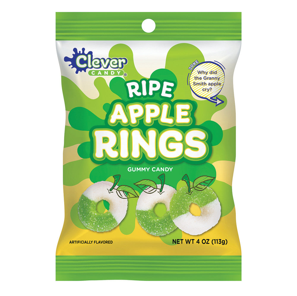 Wholesale Clever Candy Ripe Apple Rings 4 Oz Peg Bag Bulk