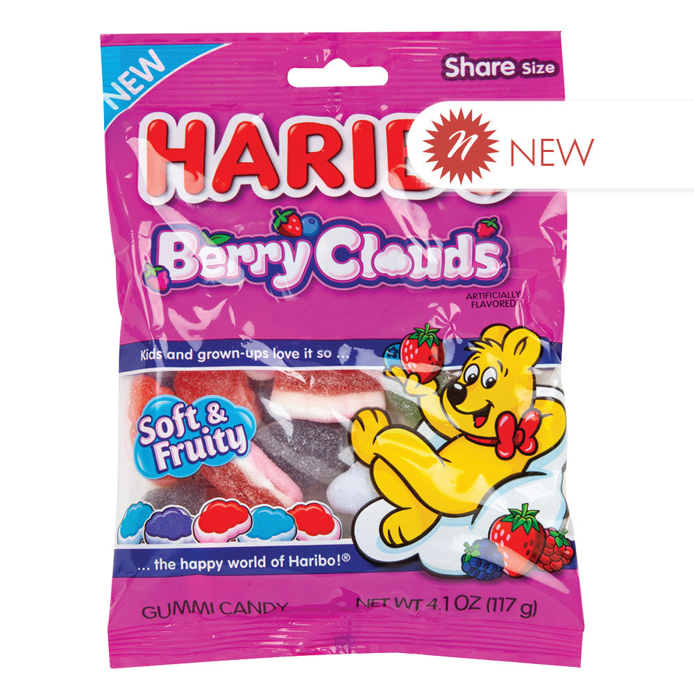 Wholesale Haribo Berry Clouds 4.1 Oz Peg Bag- Bulk