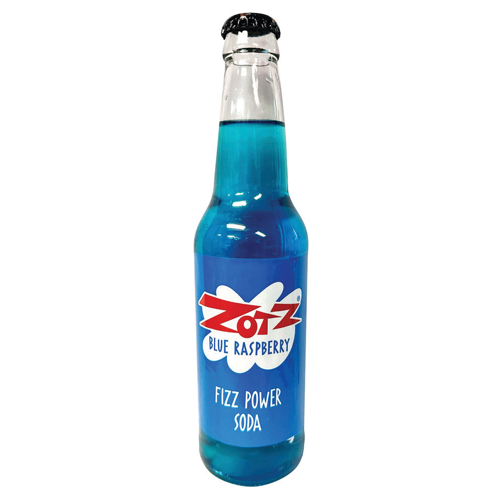 Wholesale Rocket Fizz Zotz Blue Raspberry Fizz Power Soda 12 Oz Bulk