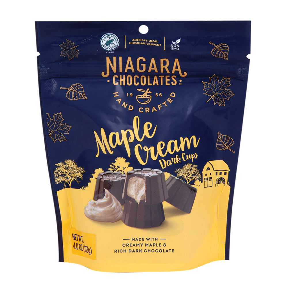 Wholesale Niagara Chocolates Maple Cream Dark Cups 4.1 Oz Stand Up Bag Bulk