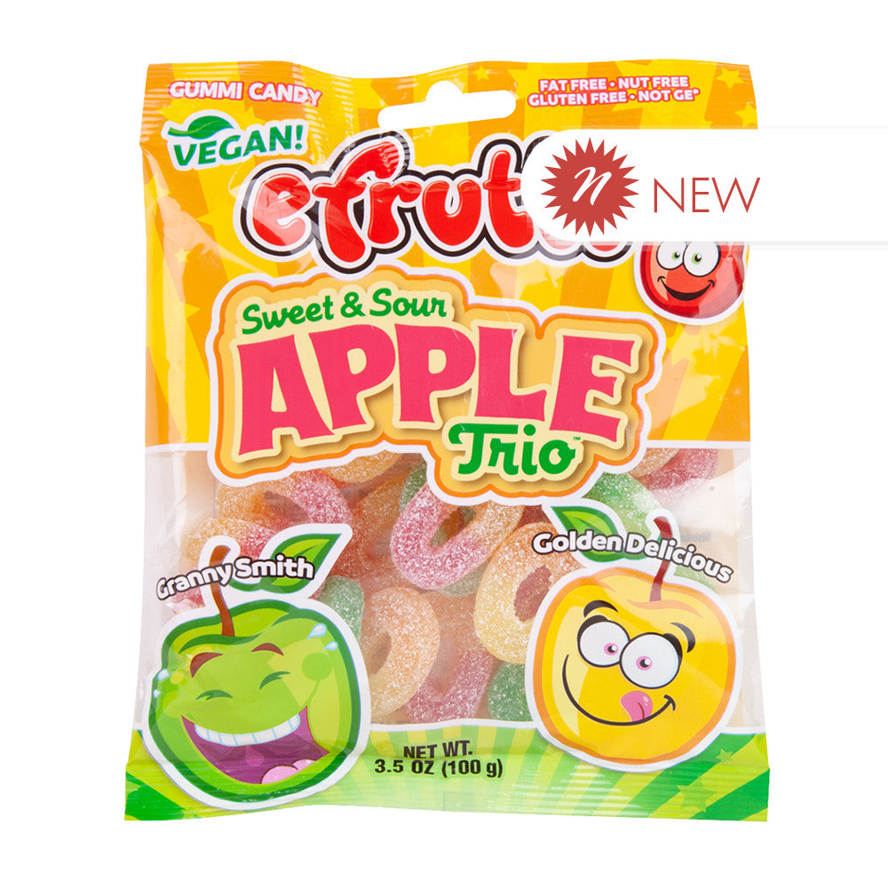 Efrutti Sweet & Sour Apple Trio 3.5 Oz Peg Bag