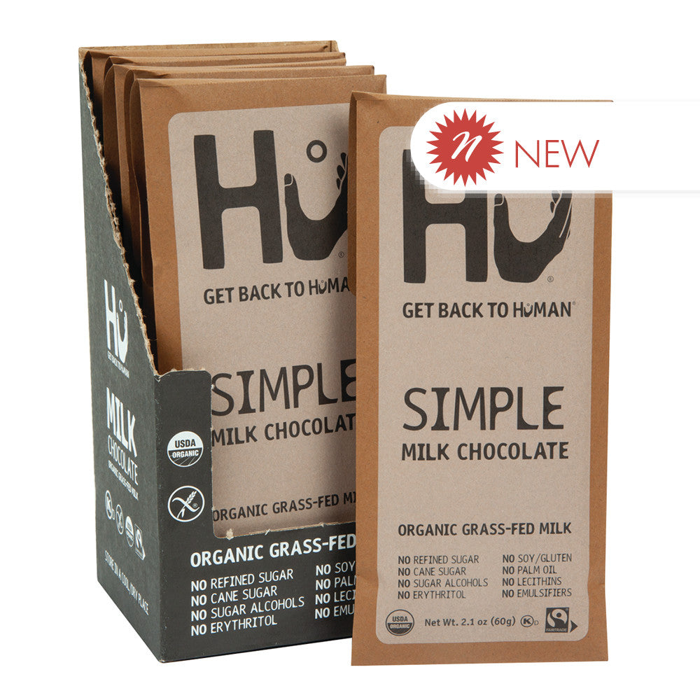Hu Simple Milk Chocolate 2.1 Oz Bar BoxNCase