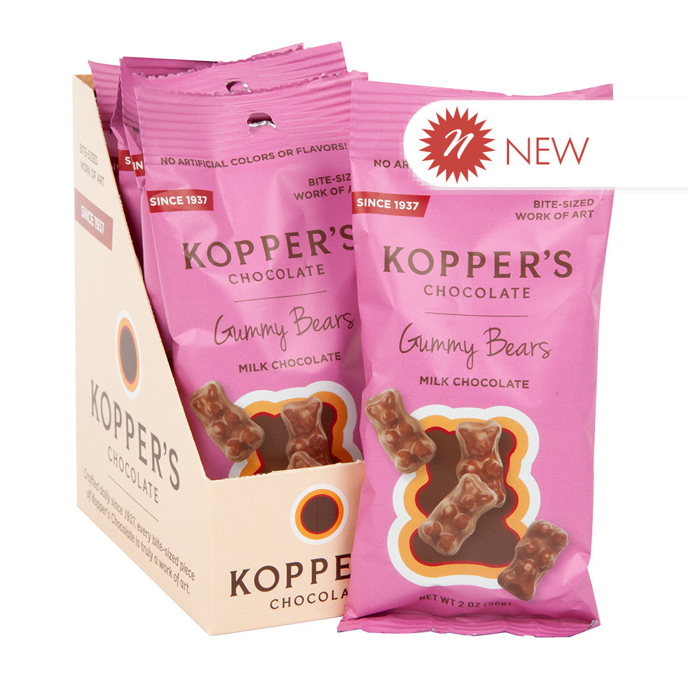 Wholesale Kopper'S Milk Chocolate Gummy Bears 2 Oz Pouch Bulk