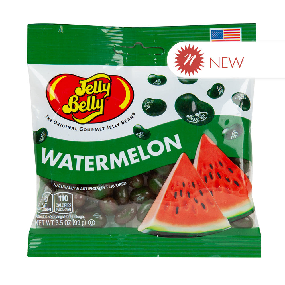 Wholesale Jelly Belly Watermelon Jelly Beans 3.5 Oz Peg Bag- Bulk