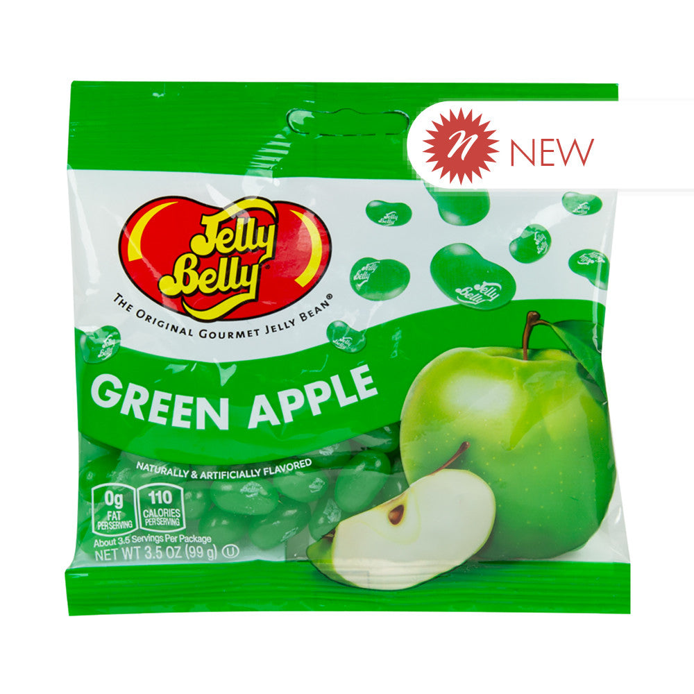 Wholesale Jelly Belly Green Apple Jelly Beans 3.5 Oz Peg Bag Bulk