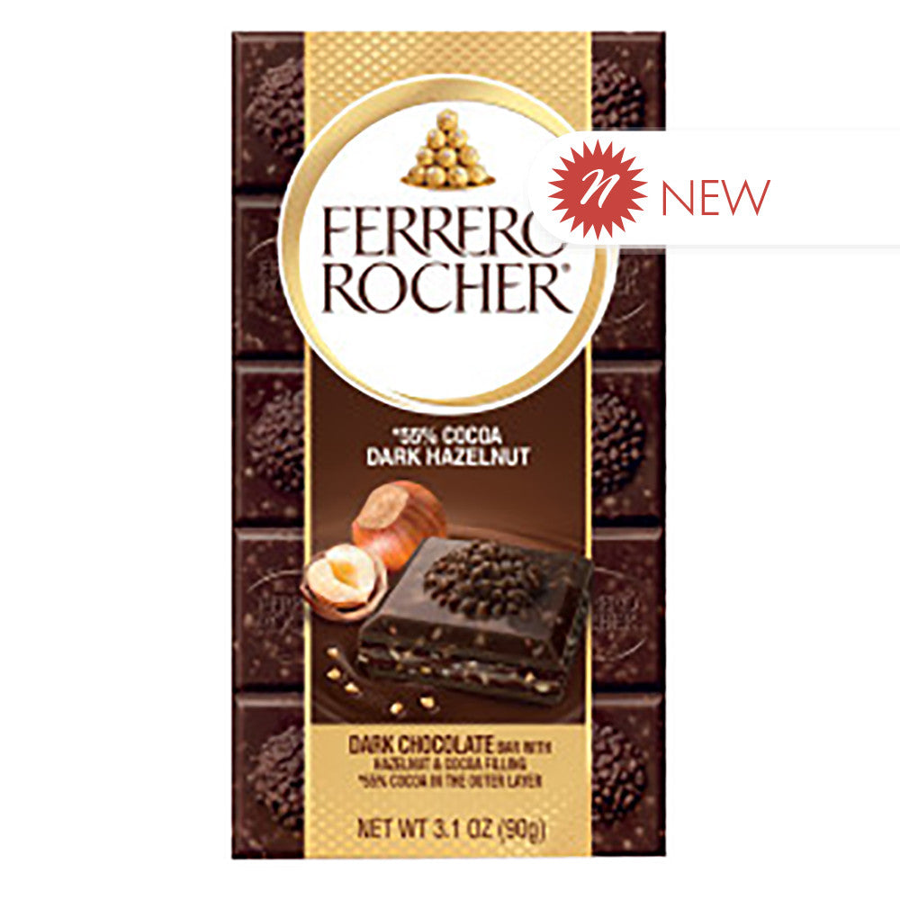 Wholesale Ferrero Rocher Bar Dark Chocolate Hazelnut Bar 3.1 Oz 8 Count Pack Bulk