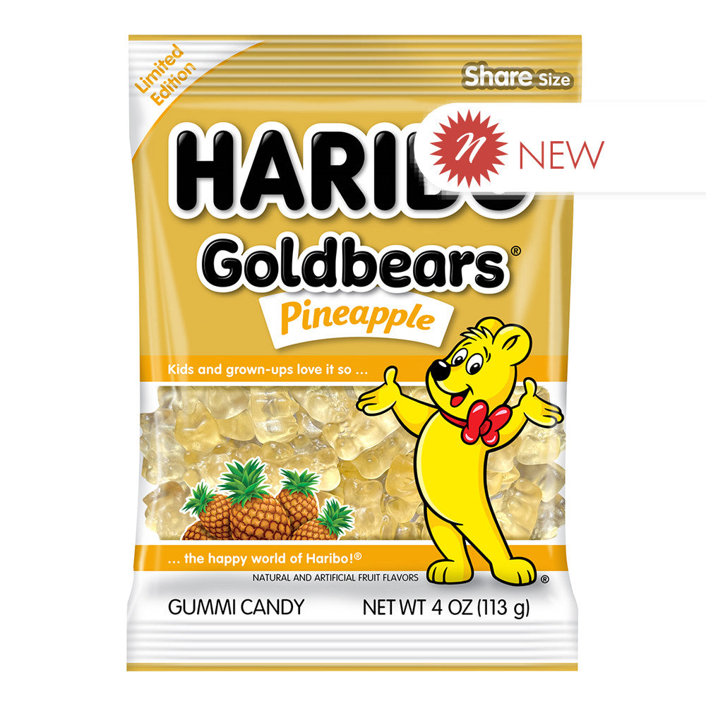 Haribo Gold Bears Pineapple 4 Oz Peg Bag
