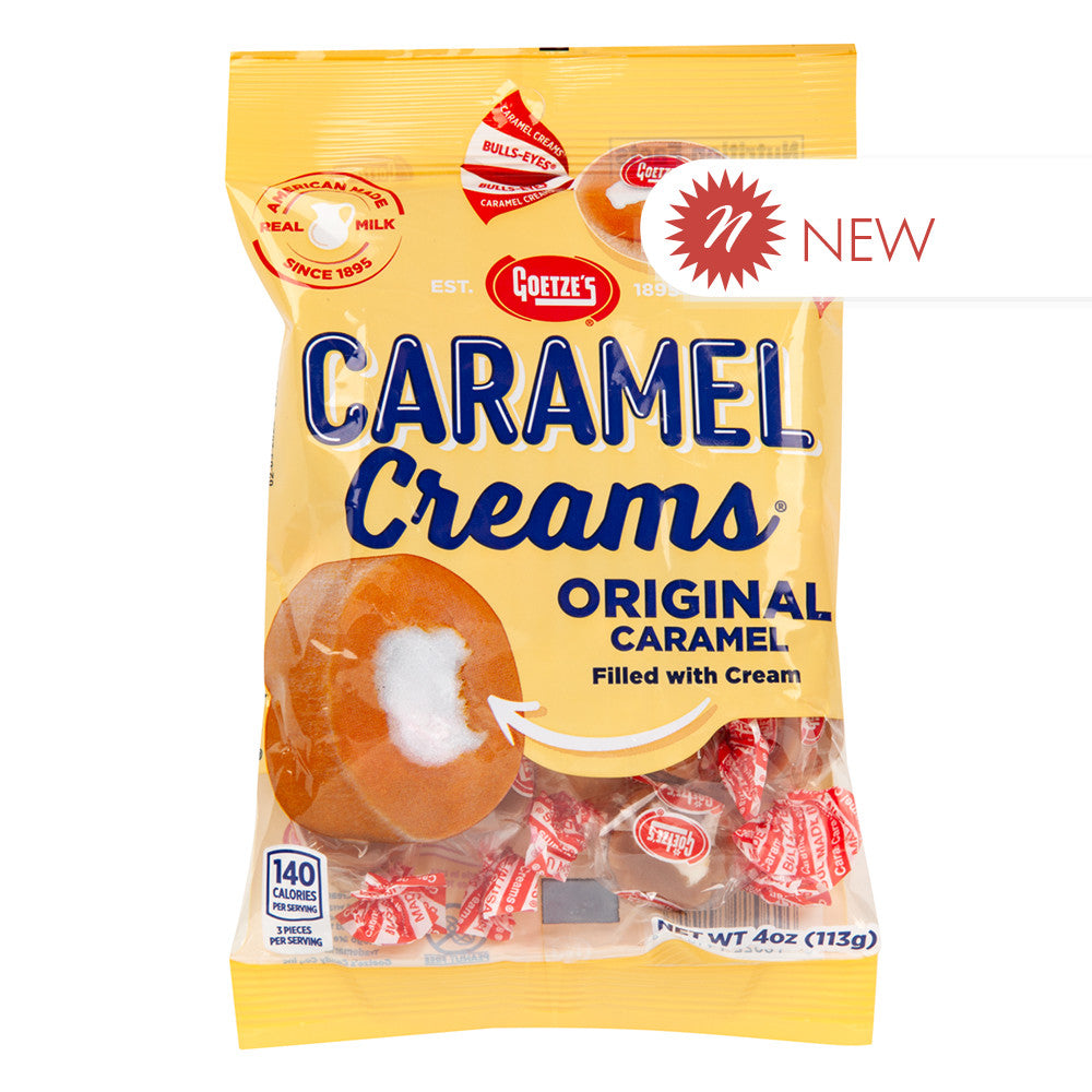 Wholesale Goetze Caramel Creams 4 Oz Peg Bag Bulk