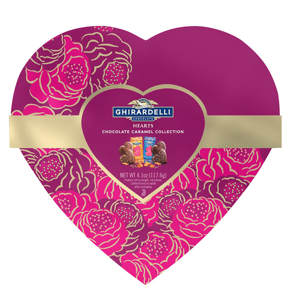 Wholesale Ghirardelli Hearts Chocolate Caramel Collection 4.1 Oz Box Bulk