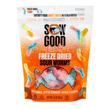 Wholesale Sow Good Freeze Dried Sour Worms 1.5 Oz Pouch- Bulk