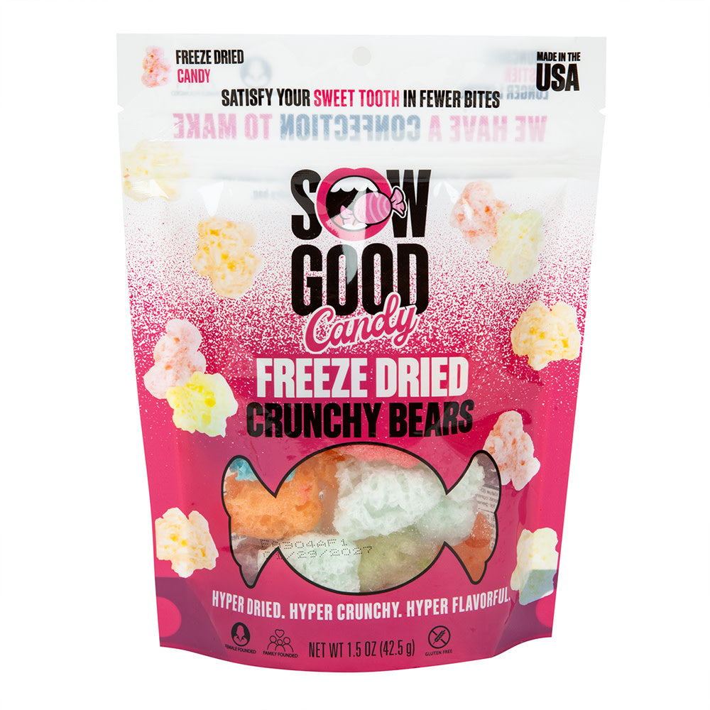Wholesale Sow Good Freeze Dried Crunchy Bears 1.5 Oz Pouch- Bulk