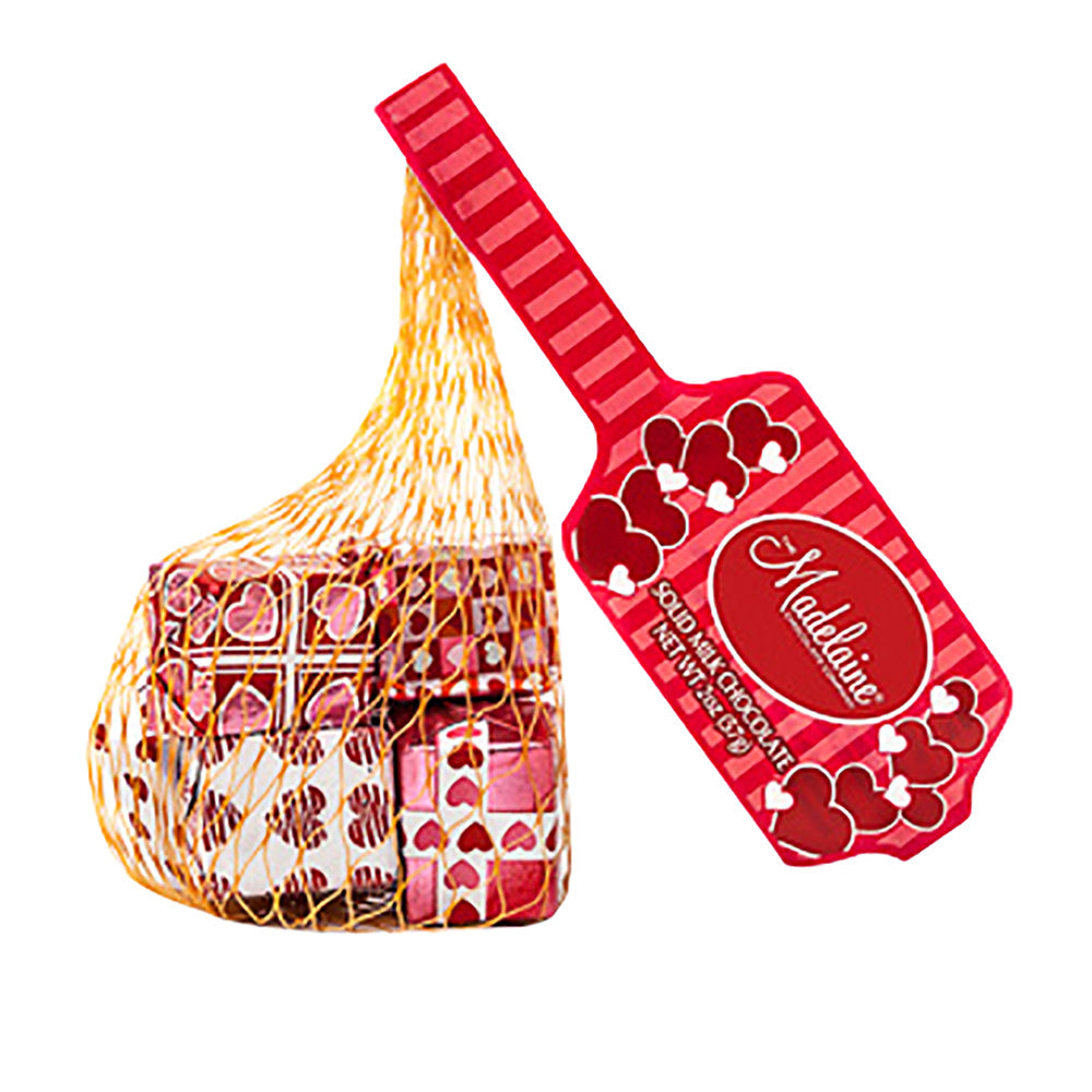 Foiled Milk Chocolate Valentine Presents 2 Oz Mesh Bag