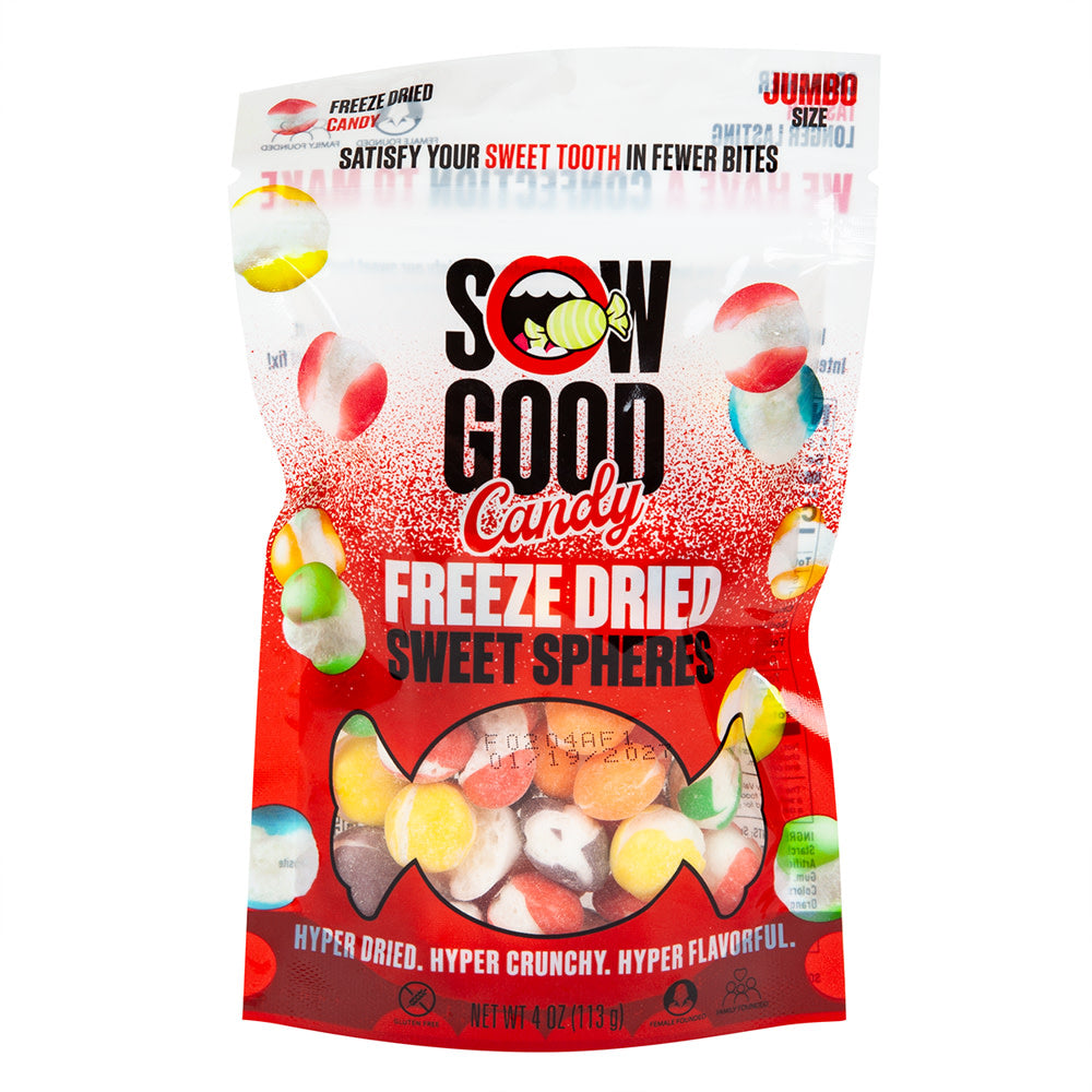 Wholesale Sow Good Freeze Dried Sweet Spheres 4 Oz Pouch-24ct Case Bulk