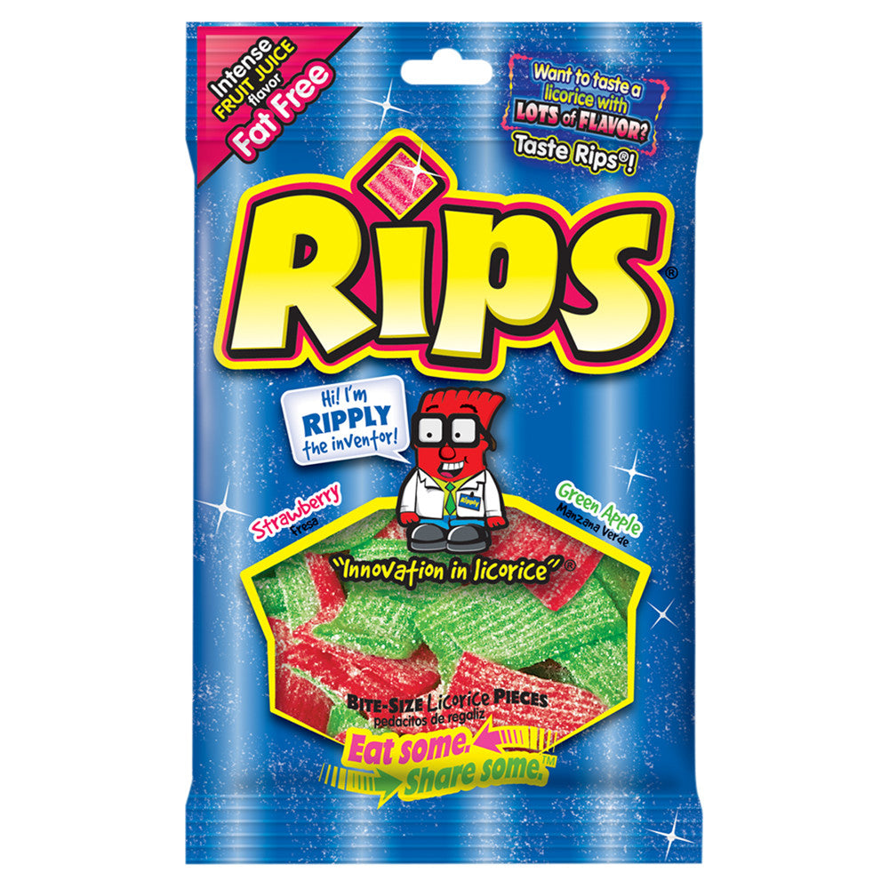 Rips Sour Licorice Pieces 4 Oz Peg Bag