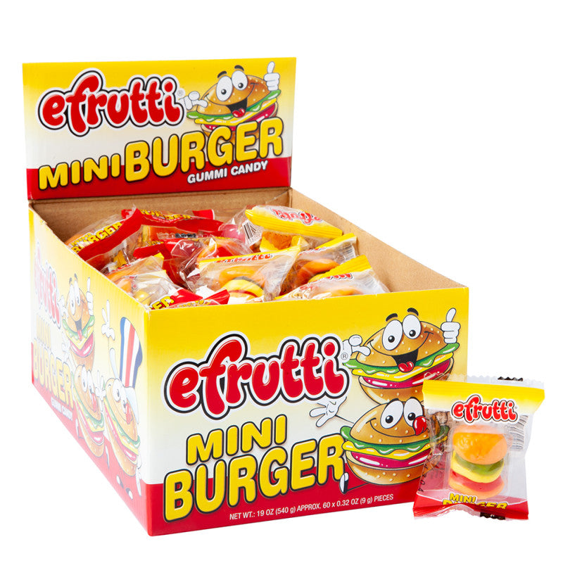 Wholesale Efrutti Gummi Mini Burger 0.32 Oz Bulk