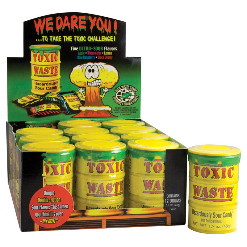 Wholesale Toxic Waste Sour Candy Drums 1.7 Oz- Bulk