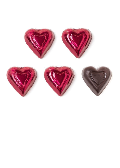 Wholesale Madelaine Chocolate 72% Dark Chocolate Miniature Hearts - 10 Lb Bag Bulk