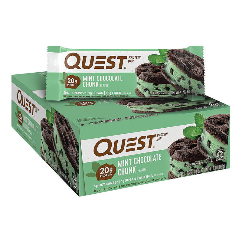 Wholesale Quest Mint Chocolate Chip Protein Bar 2.1 Oz - 144ct Case Bulk
