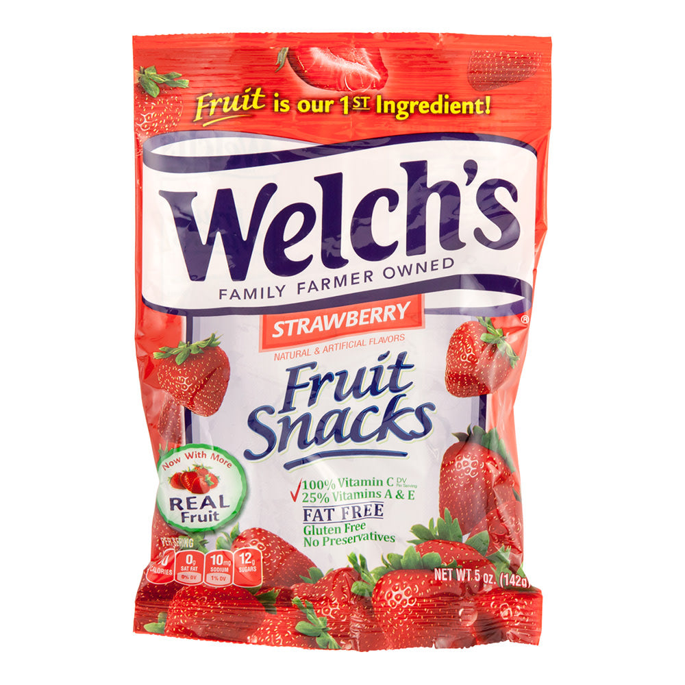 Welch'S Strawberry Fruit Snacks 5 Oz Peg Bag
