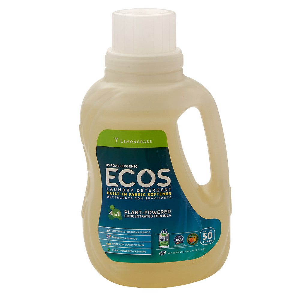 Earth Friendly Ecos Lemongrass Laundry Detergent 50 Oz Bottle