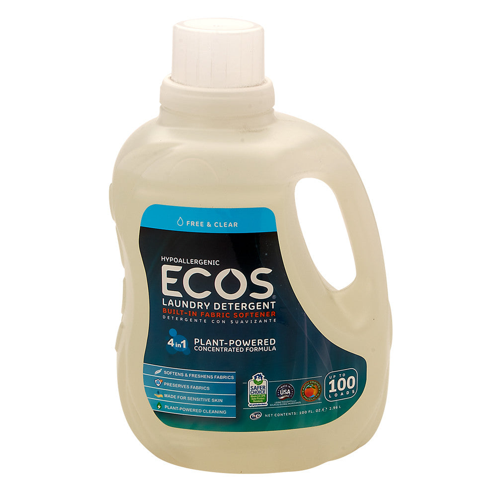 Earth Friendly Ecos Fragrance Free Laundry Detergent 100 Oz Bottle