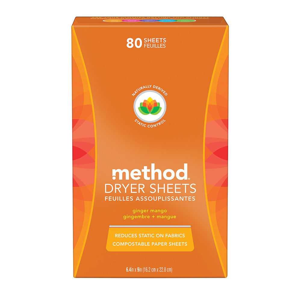 Method Ginger Mango 80 Ct Dryer Sheet Box