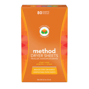 Wholesale Method Ginger Mango 80 Ct Dryer Sheet Box Bulk