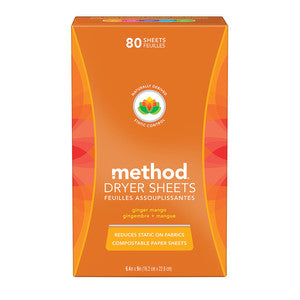 Wholesale Method Ginger Mango 80 Ct Dryer Sheet Box- Bulk