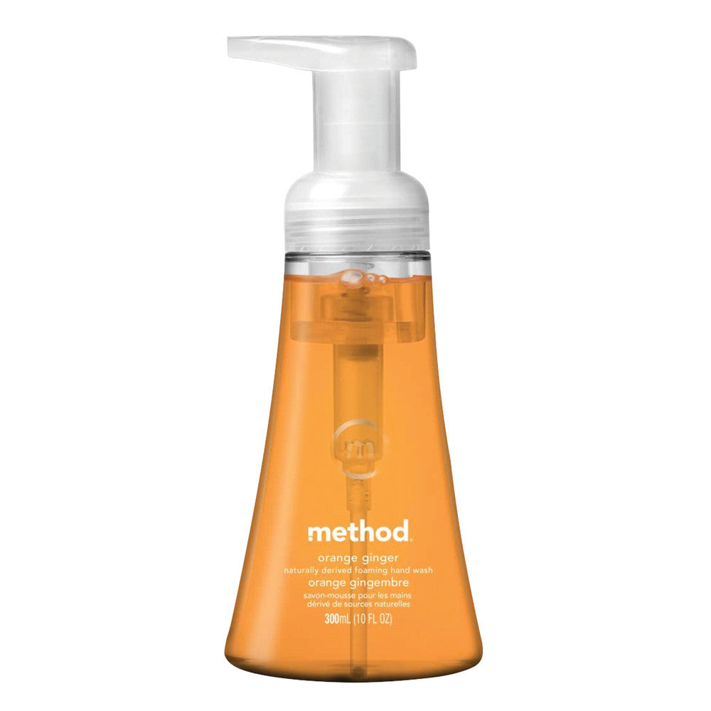 Wholesale Method Oranic Ginger Foam Hand Wash 10 Oz Pump Bottle- Bulk