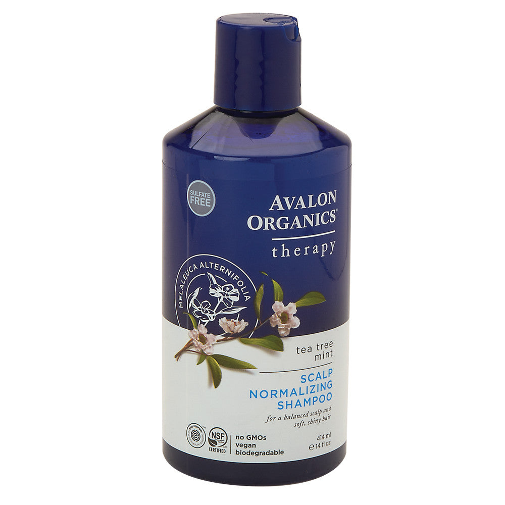 Avalon Organics Tea Tree Mint Scalp Normalizing Shampoo 14 Oz Bottle