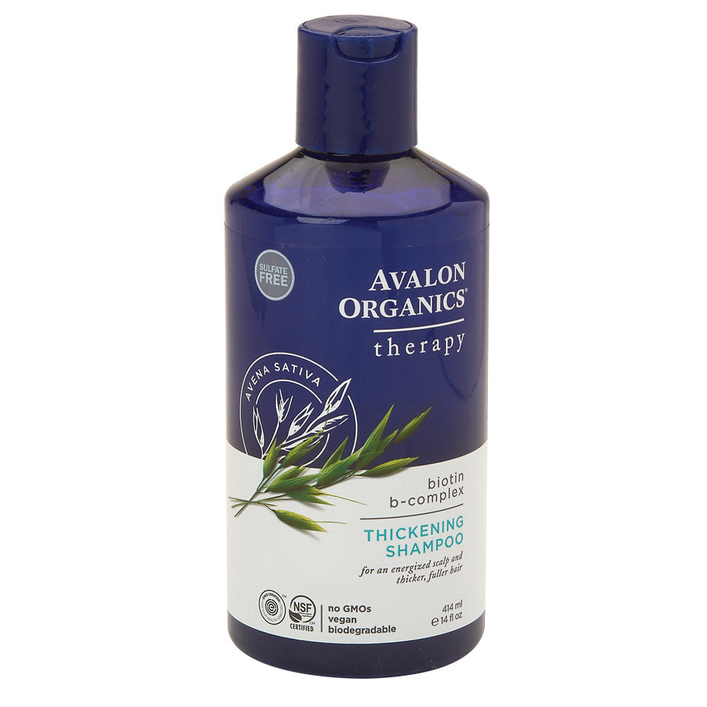 Avalon Organics Biotin Complex Thickening Shampoo 14 Oz Bottle