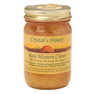 Wholesale Crystal'S Honey Raw Western Clover 17 Oz Jar - 6ct Case Bulk