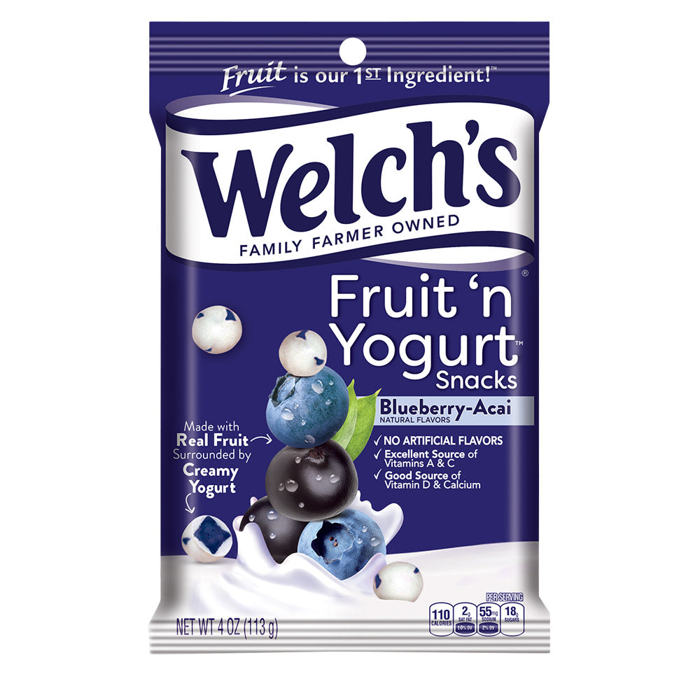 Welch'S Fruit N Yogurt Snacks Blueberry 4 Oz Peg Bag