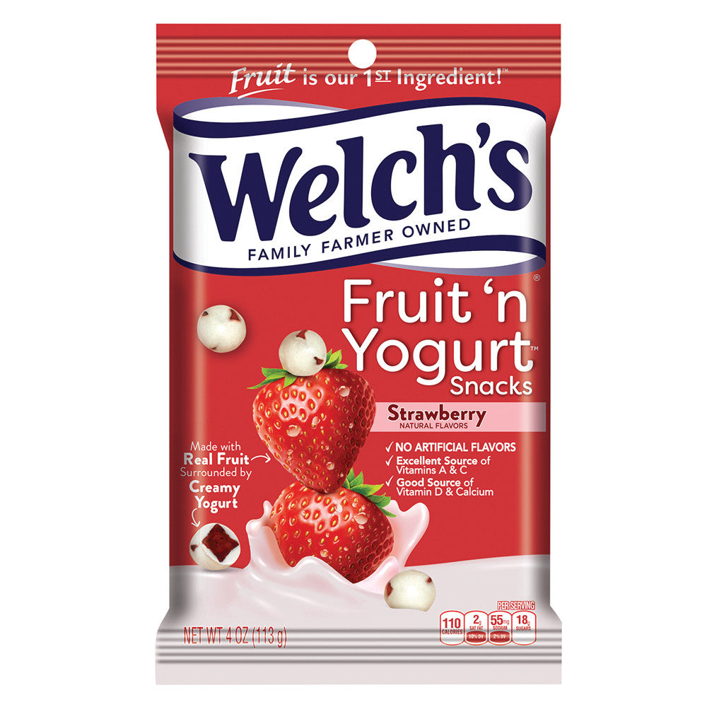 Welch'S Fruit N Yogurt Strawberry Snacks 4 Oz Peg Bag
