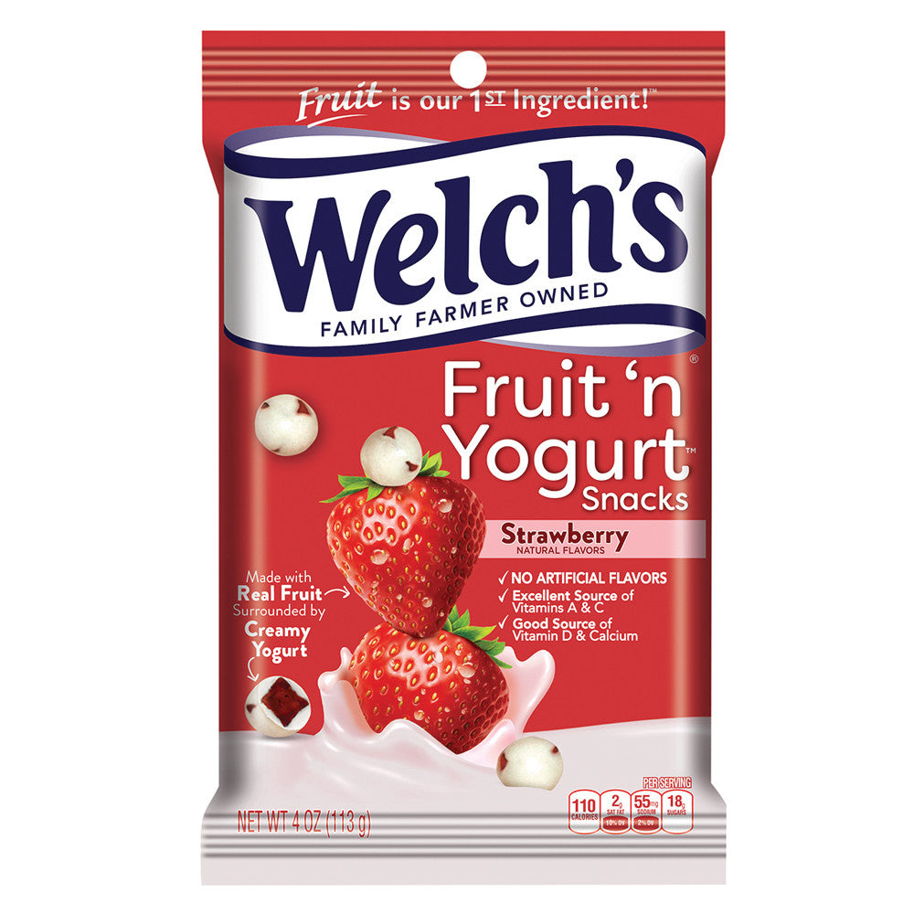 Wholesale Welch'S Fruit N Yogurt Strawberry Snacks 4 Oz Peg Bag- Bulk