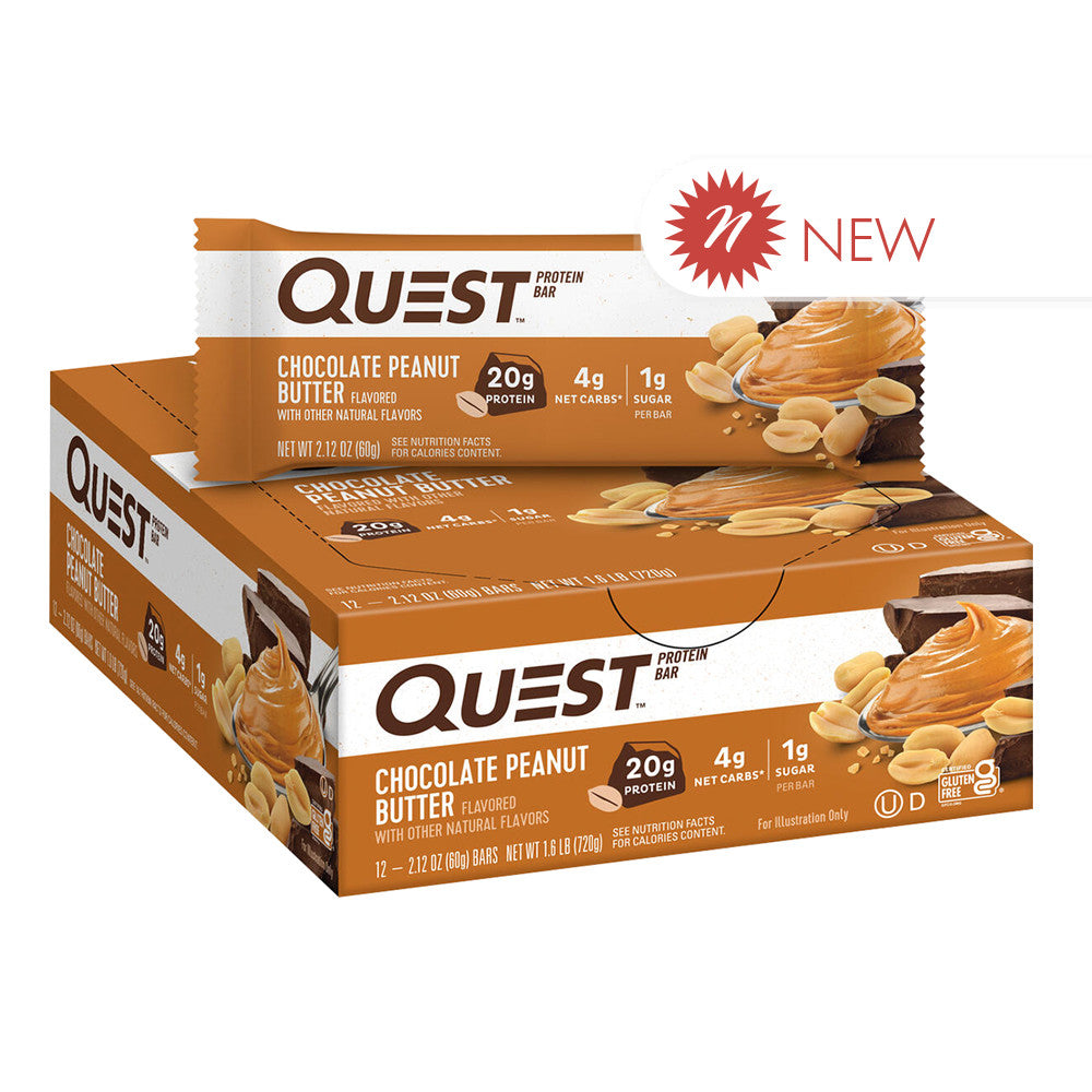 Wholesale Quest - Bar - Chocolate Peanut Butter - 2.12Oz- Bulk