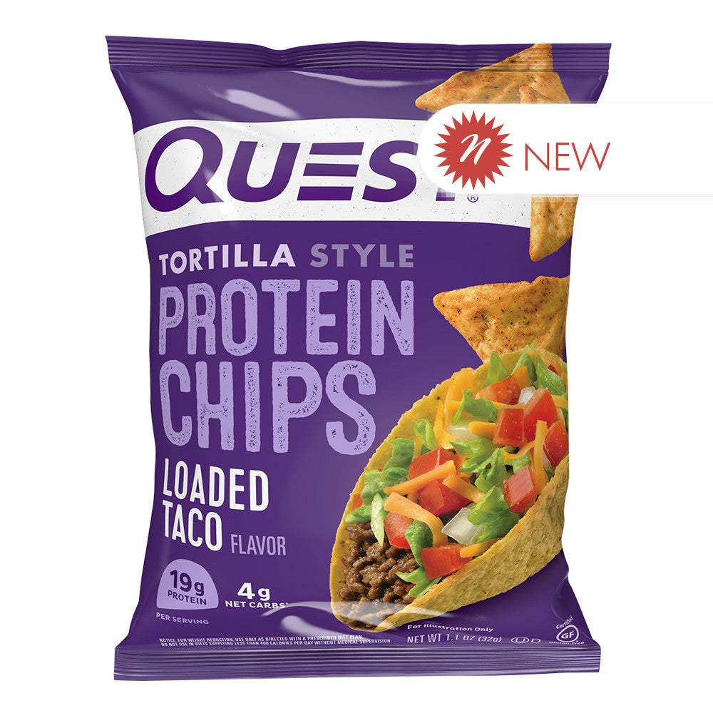 Quest Tortilla Style Protein Chips Loaded Taco 1.1 Oz Bag
