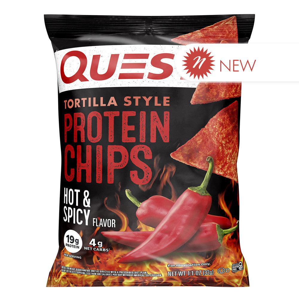 Quest Tortilla Style Protein Chips Hot & Spicy 1.1 Oz Bag
