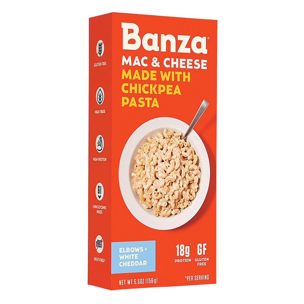 Wholesale Banza Mac & White Cheddar Cheese Chickpea Pasta 5.5 Oz Box- Bulk