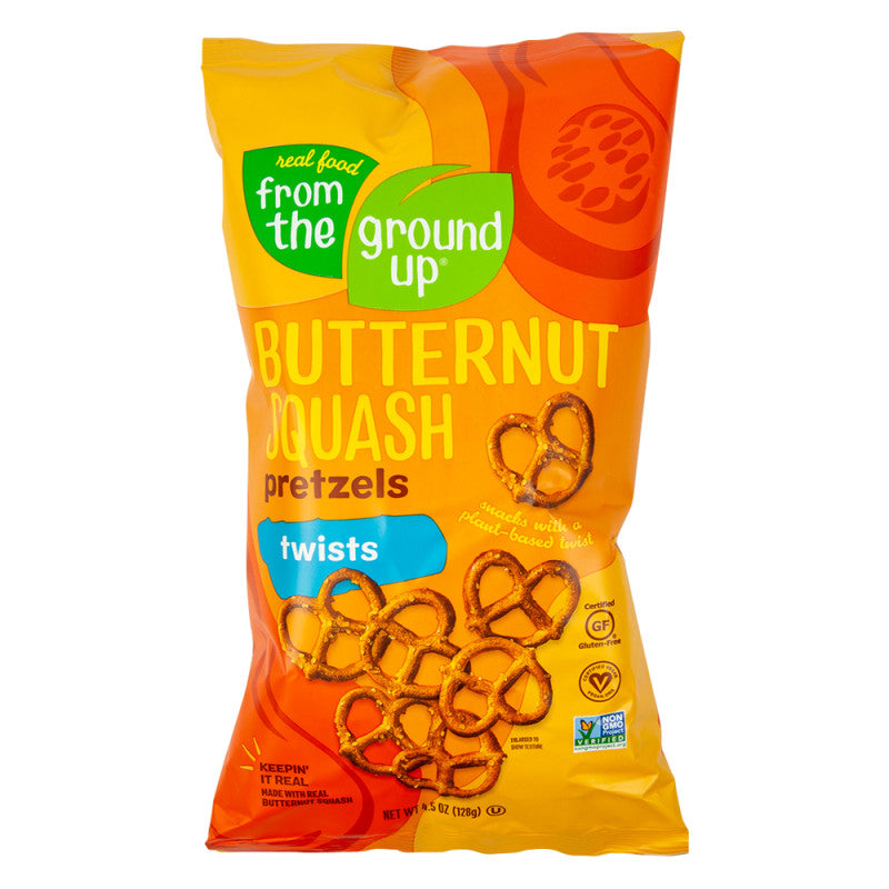 Wholesale From The Ground Up Butternut Squash Pretzel Twists 4.5 Oz Bag - 12ct Case Bulk