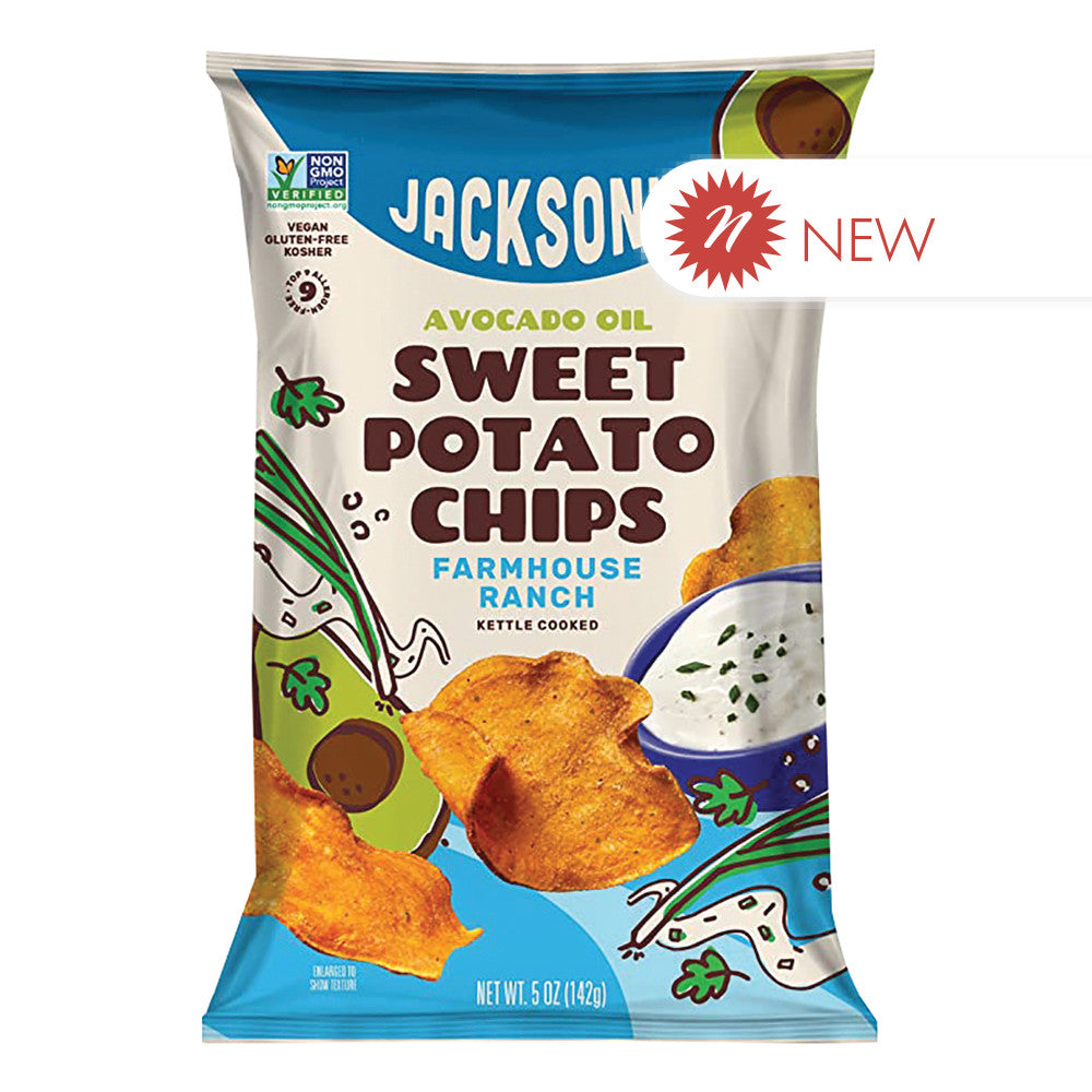 Wholesale Jackson'S Avocado Oil Sweet Potato Chips Farmhouse Ranch 5 Oz Bag Bulk