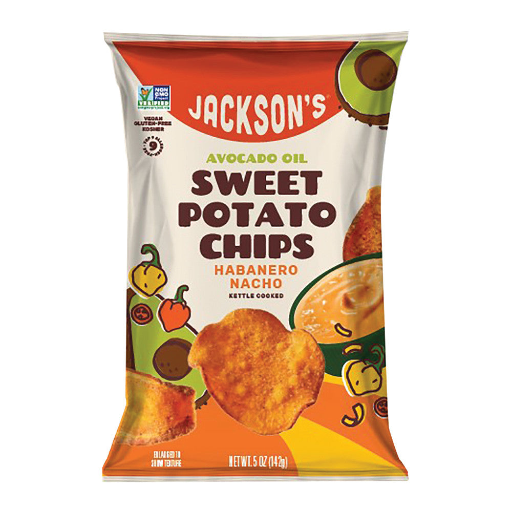 Jackson'S Avocado Oil Sweet Potato Chips Habanero Nacho 5 Oz Bag