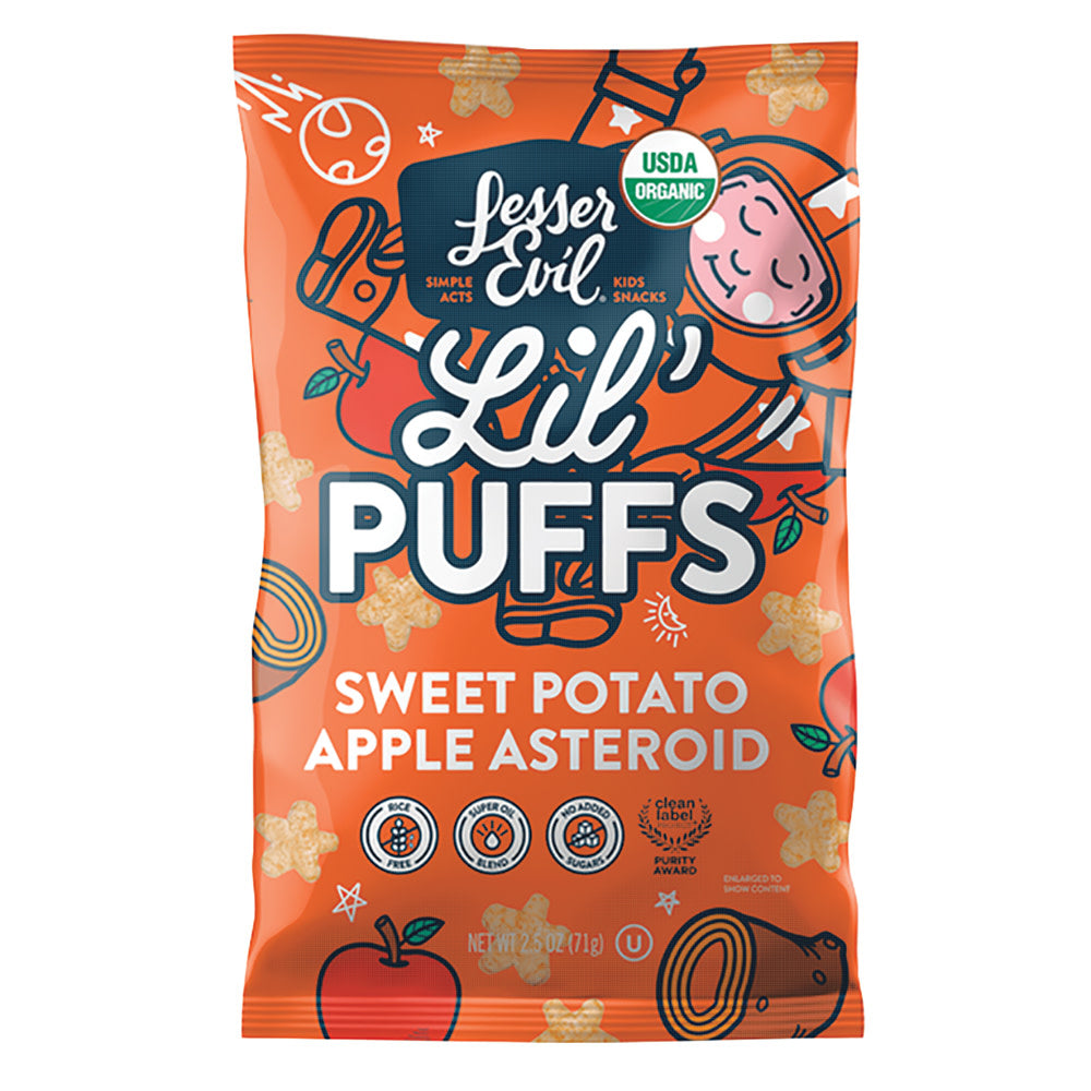 Wholesale Lesserevil Lil' Puffs Sweet Potato Apple 2.5 Oz Bulk
