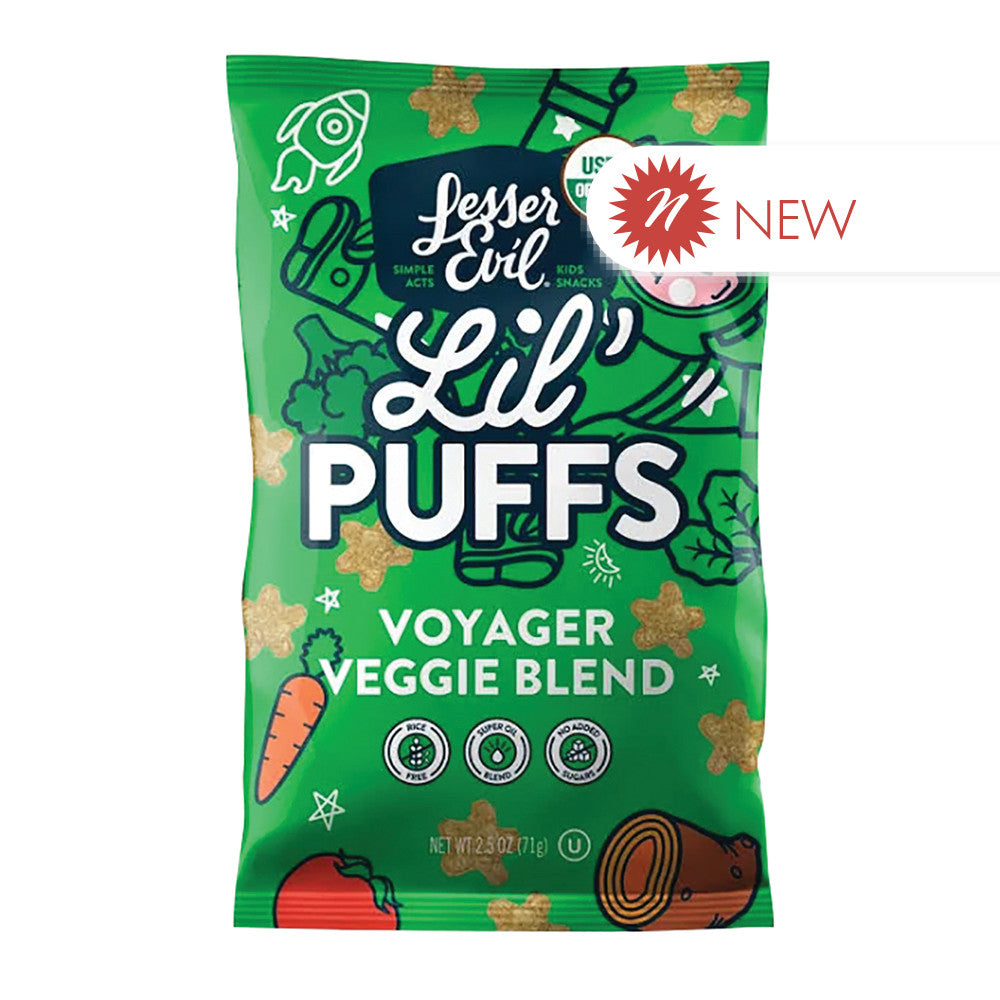 Wholesale Lesserevil Lil' Puffs Voyager Veggie Blend 2.5 Oz Bag Bulk